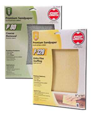 Shopsmith 9x11 Inch 320 Grit A/O Premium Sandpaper Sheets (8 Pack)