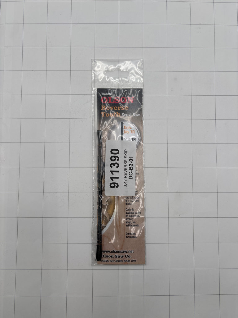 Milled Scroll Saw Blades (7R Reverse Skip Tooth Blades - 12 Blades)