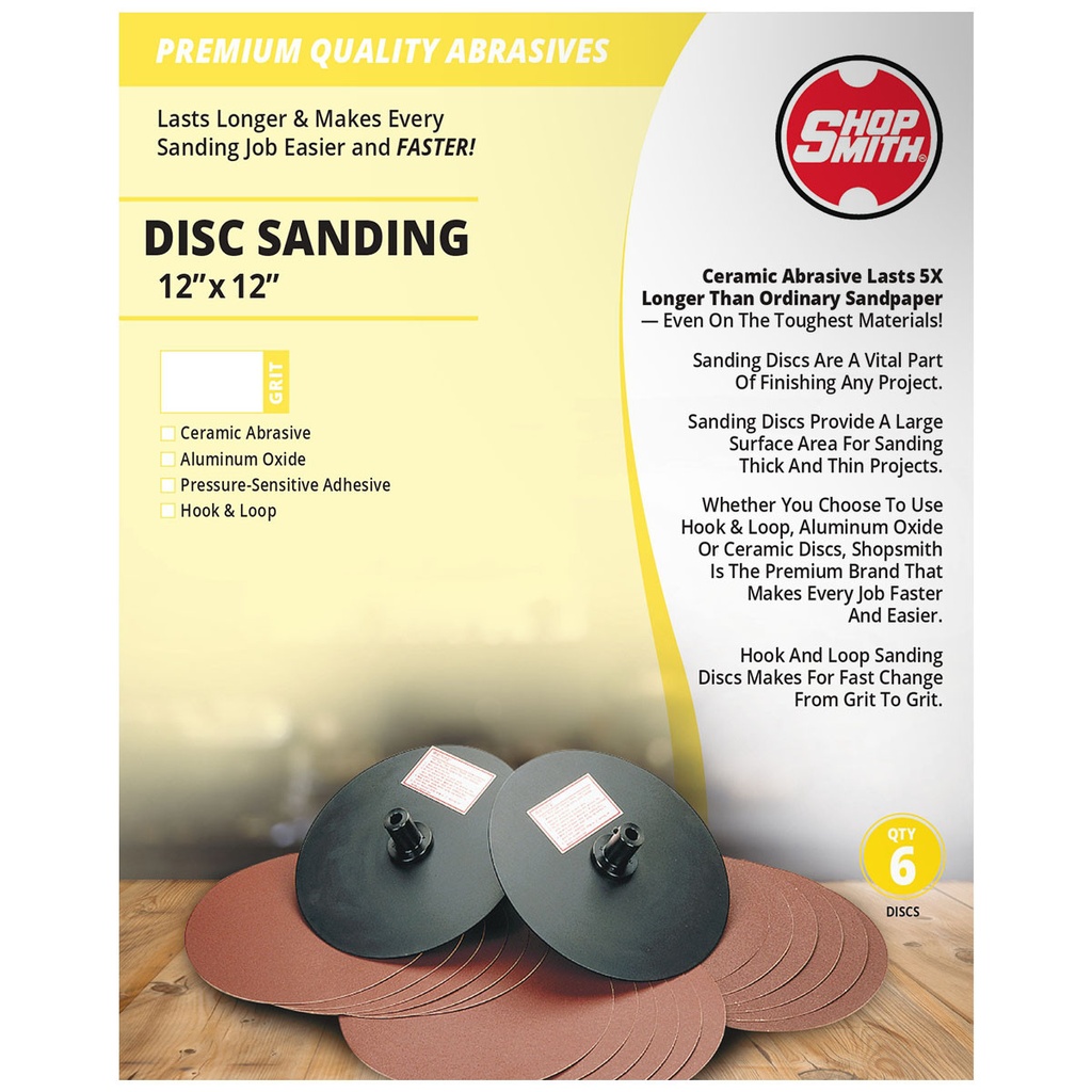 [555430] 12 Inch 60 Grit A/O Stick-On Conical Sandpaper Discs (3 Pack)